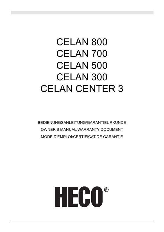 Guide utilisation  HECO CELAN 300  de la marque HECO