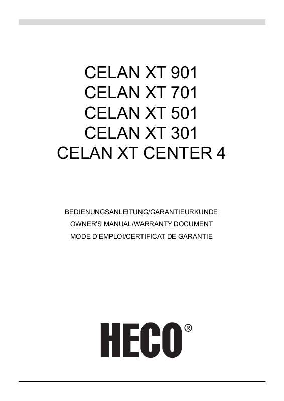 Guide utilisation  HECO CELAN XT 301  de la marque HECO