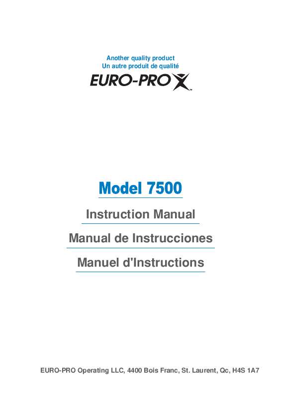 Guide utilisation  EURO-PRO 7500  de la marque EURO-PRO