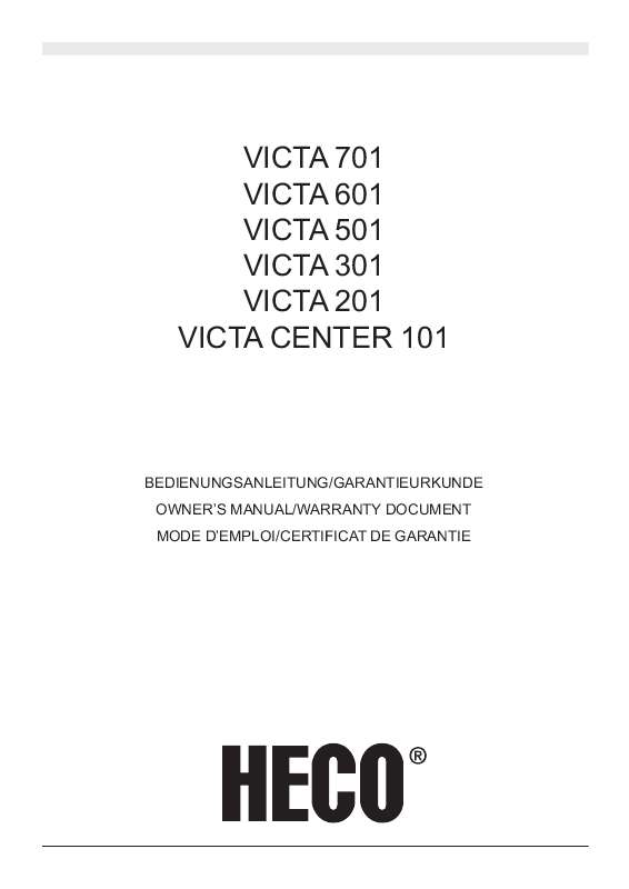 Guide utilisation  HECO VICTA 201  de la marque HECO