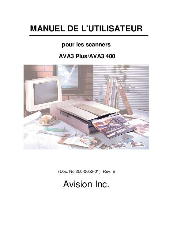 Guide utilisation  AVISION AVA3  de la marque AVISION