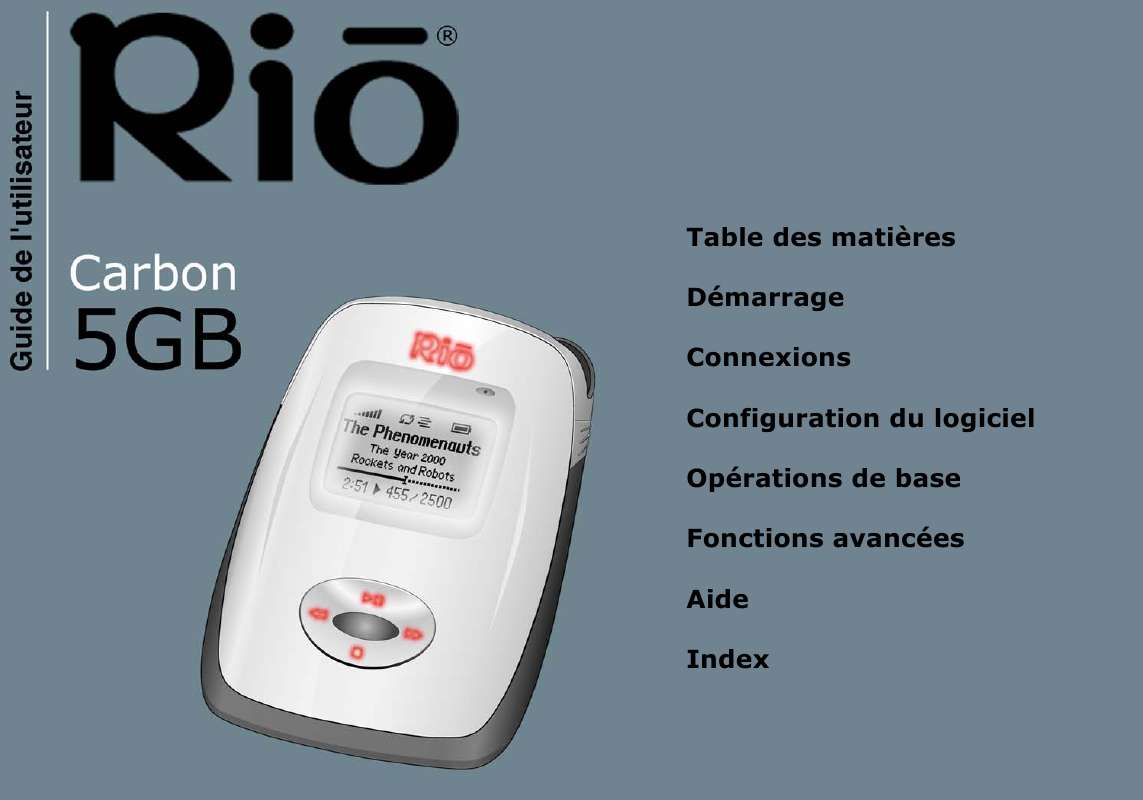 Guide utilisation RIO CARBON  de la marque RIO