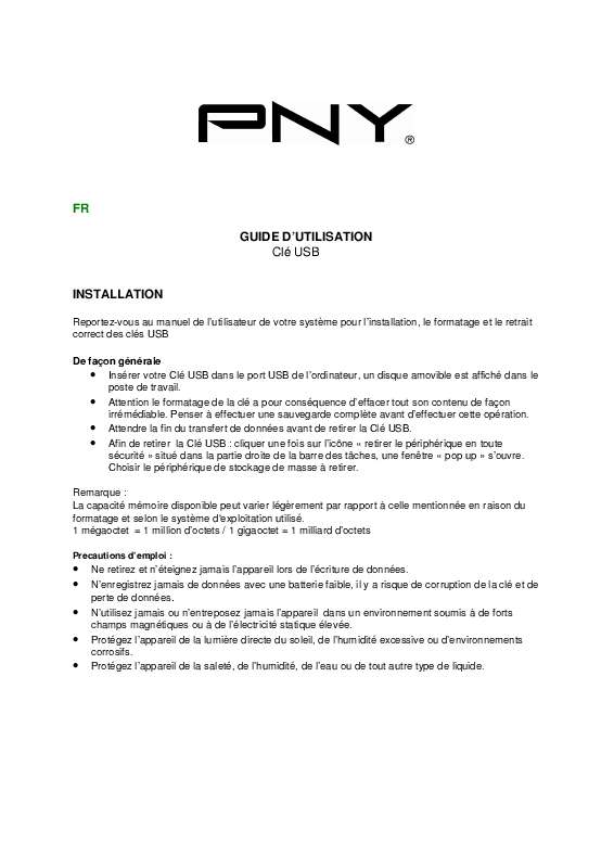 Guide utilisation PNY ATTACHE PREMIUM  de la marque PNY