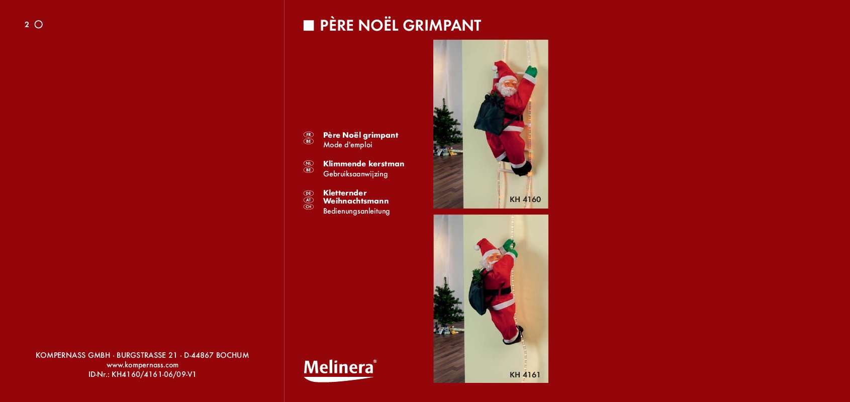 Guide utilisation  MELINERA KH 4160 CLIMBING FATHER CHRISTMAS  de la marque MELINERA