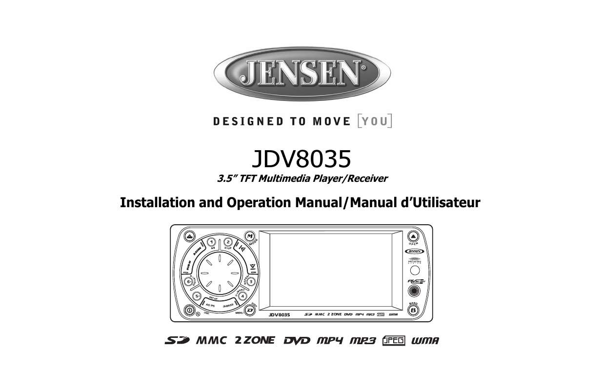 Guide utilisation  JENSEN VOYAGER JDV8035  de la marque JENSEN VOYAGER