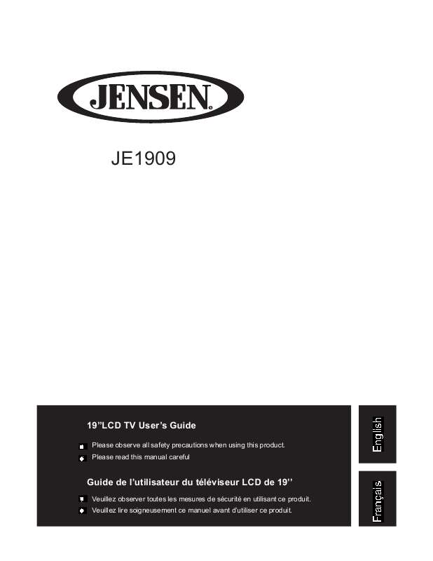 Guide utilisation  JENSEN VOYAGER JE1909  de la marque JENSEN VOYAGER