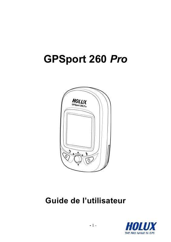 Guide utilisation HOLUX GPSPORT 260 PRO  de la marque HOLUX