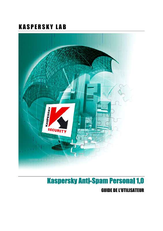Guide utilisation  KASPERSKY LAB ANTI-SPAM PERSONAL 1.0  de la marque KASPERSKY LAB