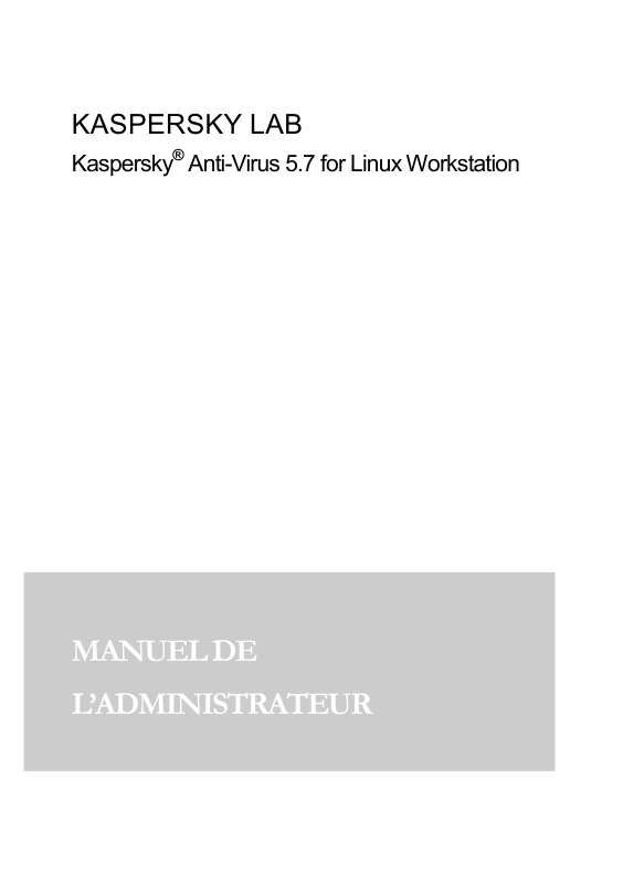 Guide utilisation  KASPERSKY LAB ANTI-VIRUS 5.7  de la marque KASPERSKY LAB