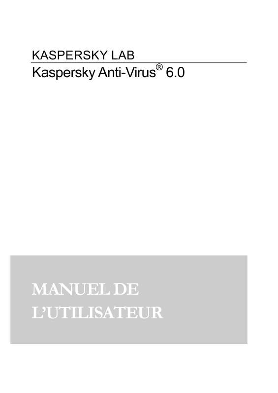 Guide utilisation  KASPERSKY LAB ANTI-VIRUS 6.0  de la marque KASPERSKY LAB