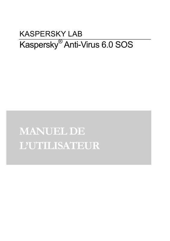 Guide utilisation  KASPERSKY LAB ANTI-VIRUS 6.0 SOS  de la marque KASPERSKY LAB
