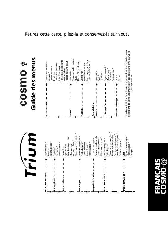 Guide utilisation TRIUM COSMO@  de la marque TRIUM