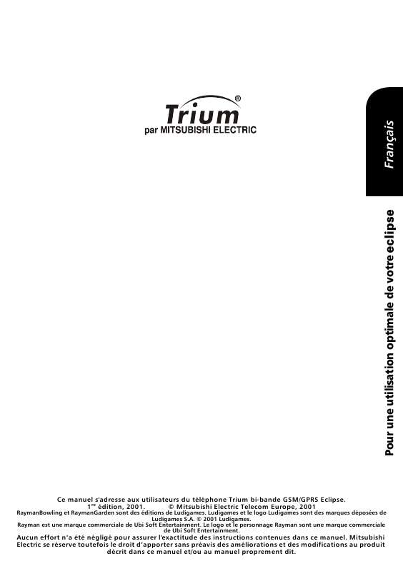 Guide utilisation TRIUM ECLIPSE  de la marque TRIUM