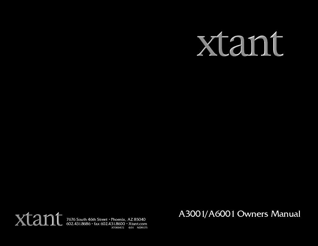 Guide utilisation  XTANT A3001  de la marque XTANT