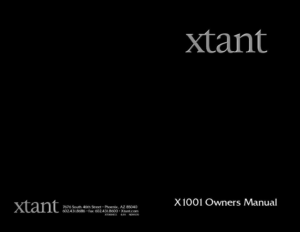 Guide utilisation  XTANT X1001  de la marque XTANT
