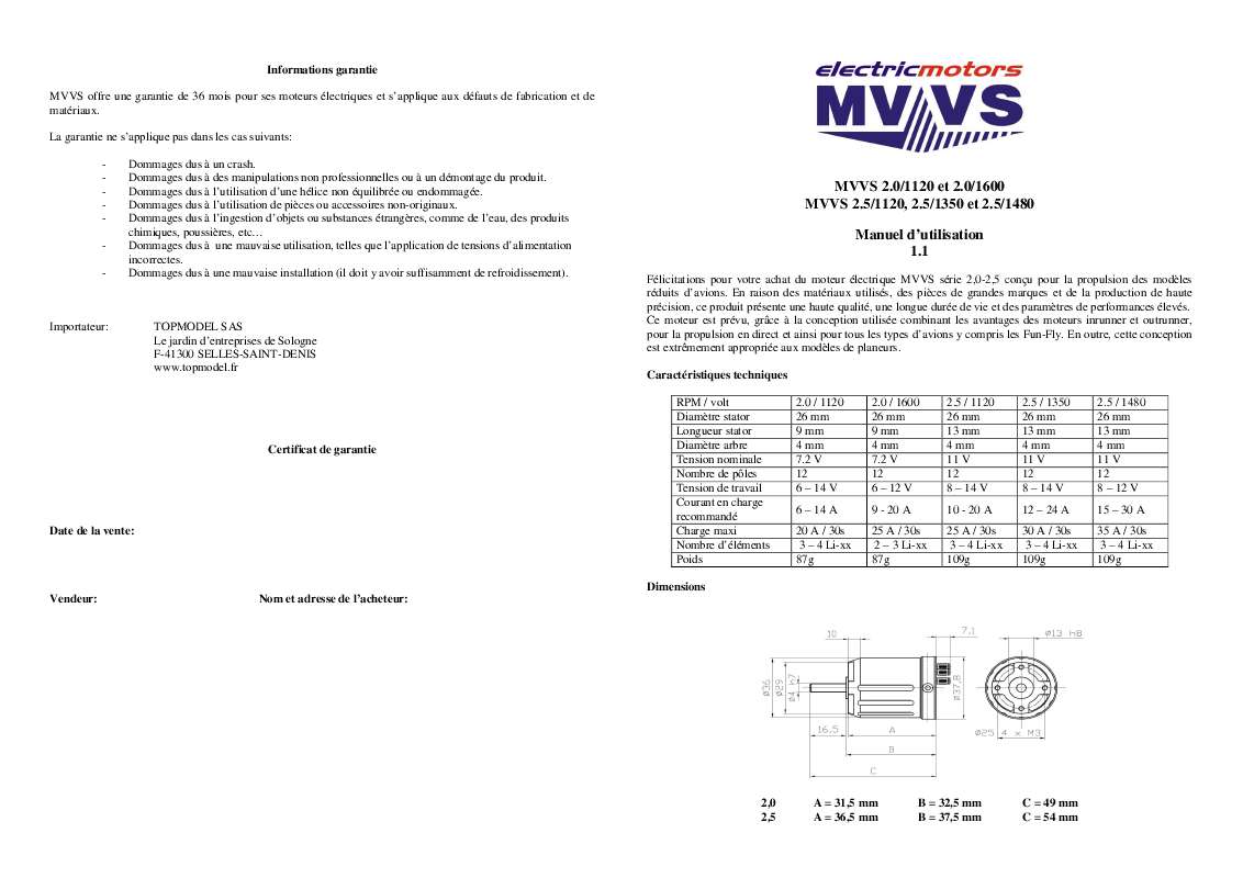Guide utilisation  MVVS 2.0-1120  de la marque MVVS