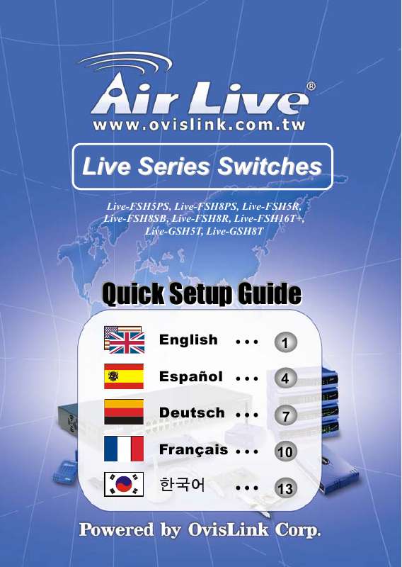 Guide utilisation  AIRLIVE LIVE-FSH16T PLUS  de la marque AIRLIVE
