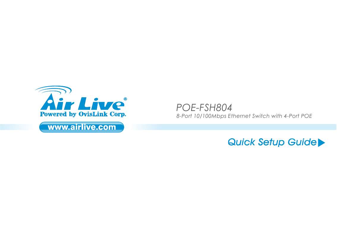 Guide utilisation  AIRLIVE POE-FSH804  de la marque AIRLIVE