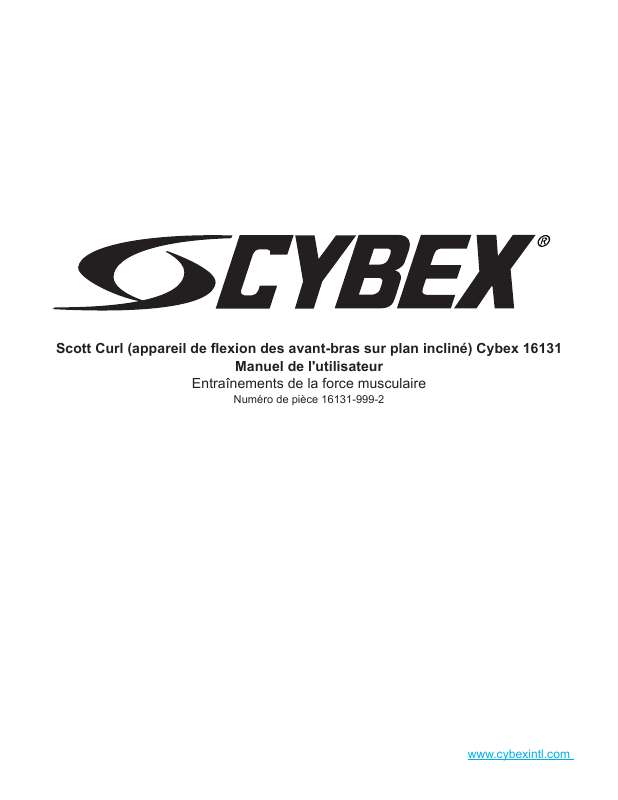 Guide utilisation CYBEX INTERNATIONAL 16131 SCOTT CURL  de la marque CYBEX INTERNATIONAL