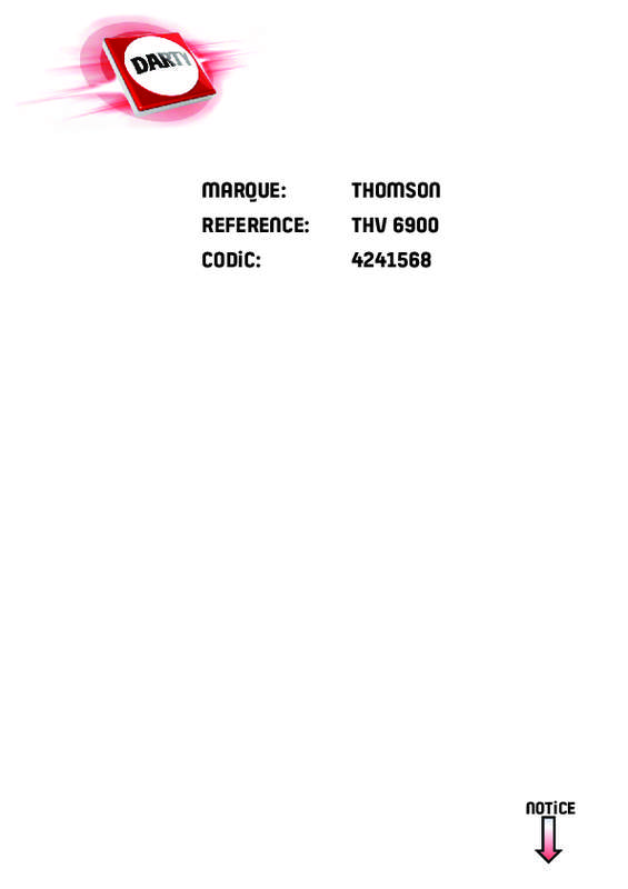 Guide utilisation THOMSON THV 6900 de la marque THOMSON