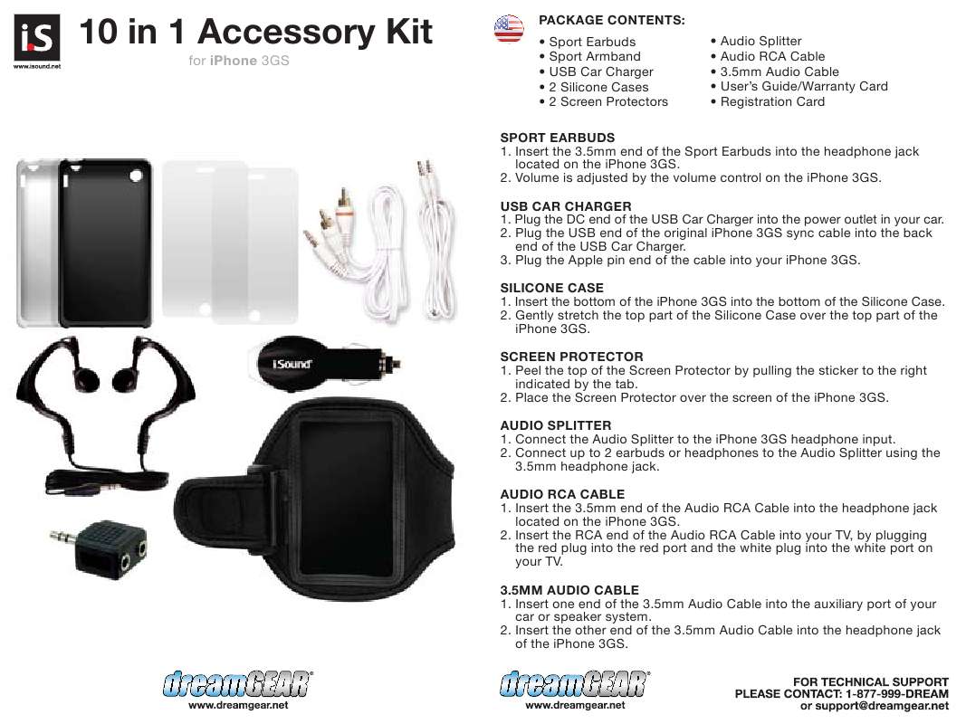 Guide utilisation  ISOUND 10 IN 1 ACCESSORY KIT FOR IPHONE 3GS  de la marque ISOUND