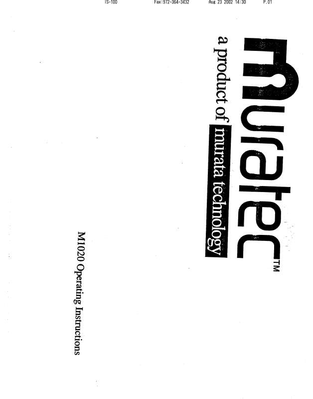 Guide utilisation  MURATEC M-1020  de la marque MURATEC