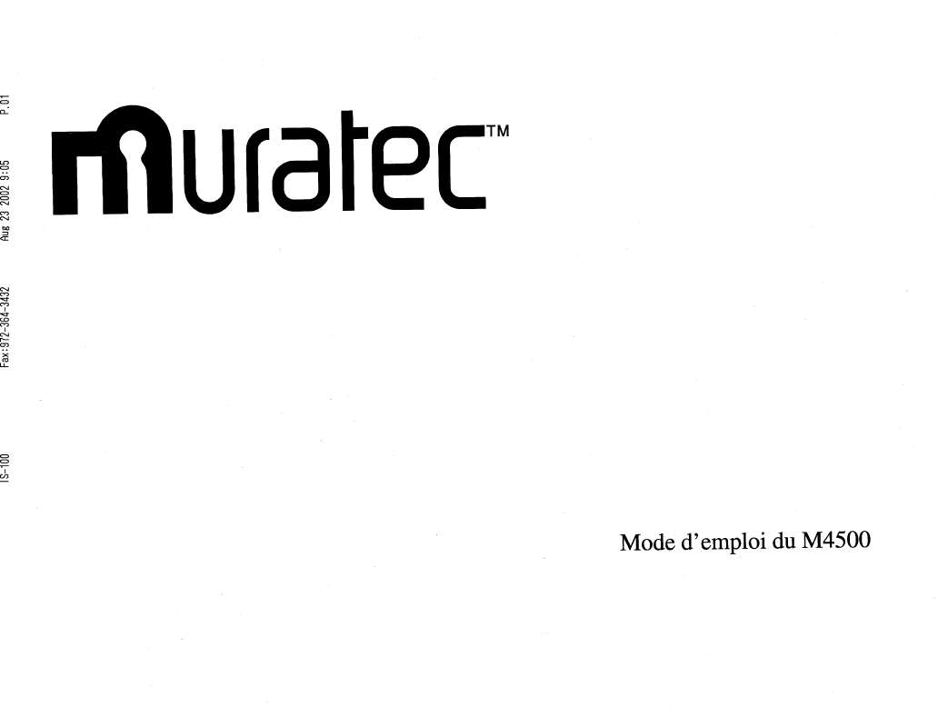 Guide utilisation  MURATEC M-4500  de la marque MURATEC