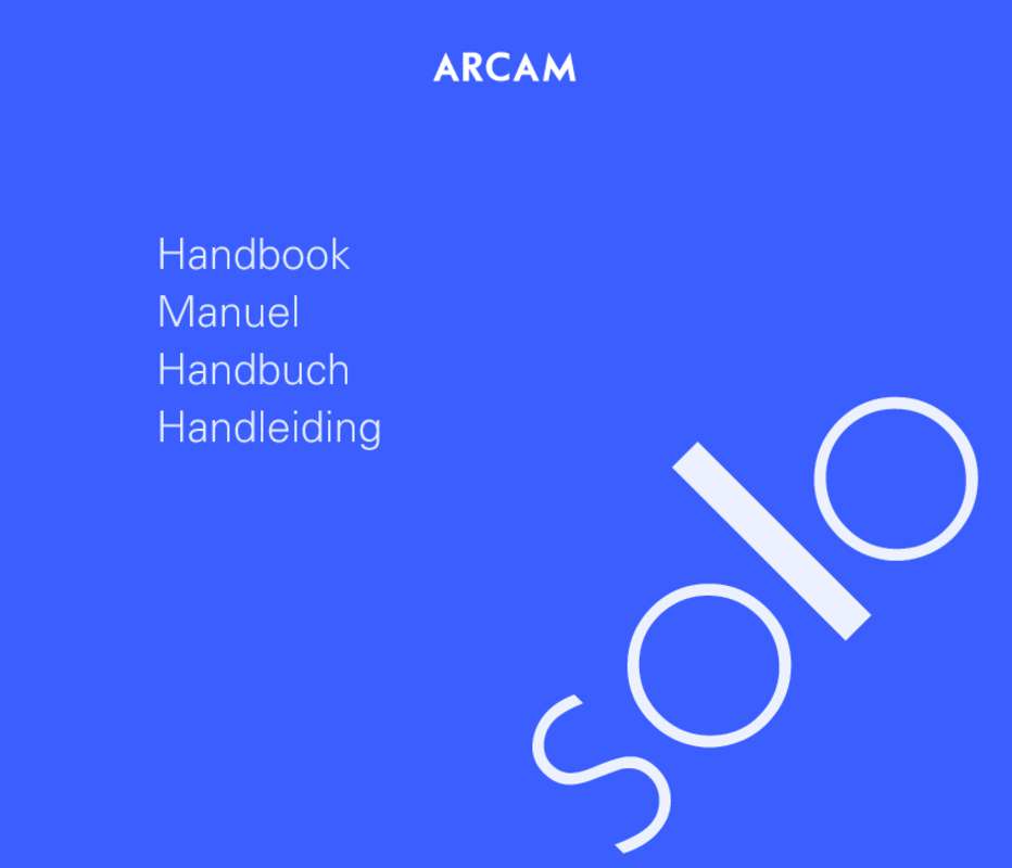 Guide utilisation  ARCAM SOLO MUSIC SYSTEM  de la marque ARCAM