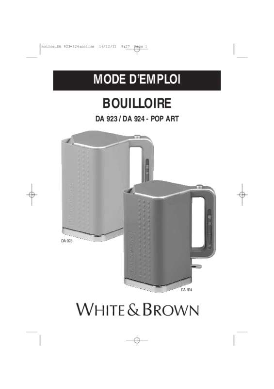 Guide utilisation WHITE BROWN POP ART  de la marque WHITE BROWN