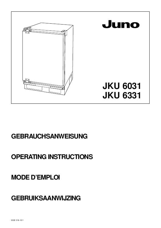 Guide utilisation  JUNO JKU6331  de la marque JUNO