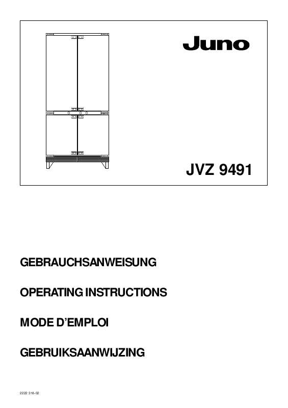 Guide utilisation  JUNO JVZ9491  de la marque JUNO