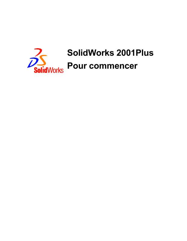 Guide utilisation  SOLIDWORKS 2001 PLUS-POUR COMMENCER  de la marque SOLIDWORKS