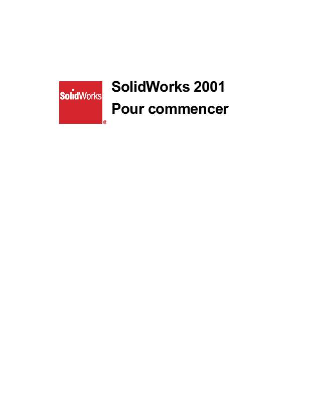Guide utilisation  SOLIDWORKS SOLIDWORKS 2001  de la marque SOLIDWORKS