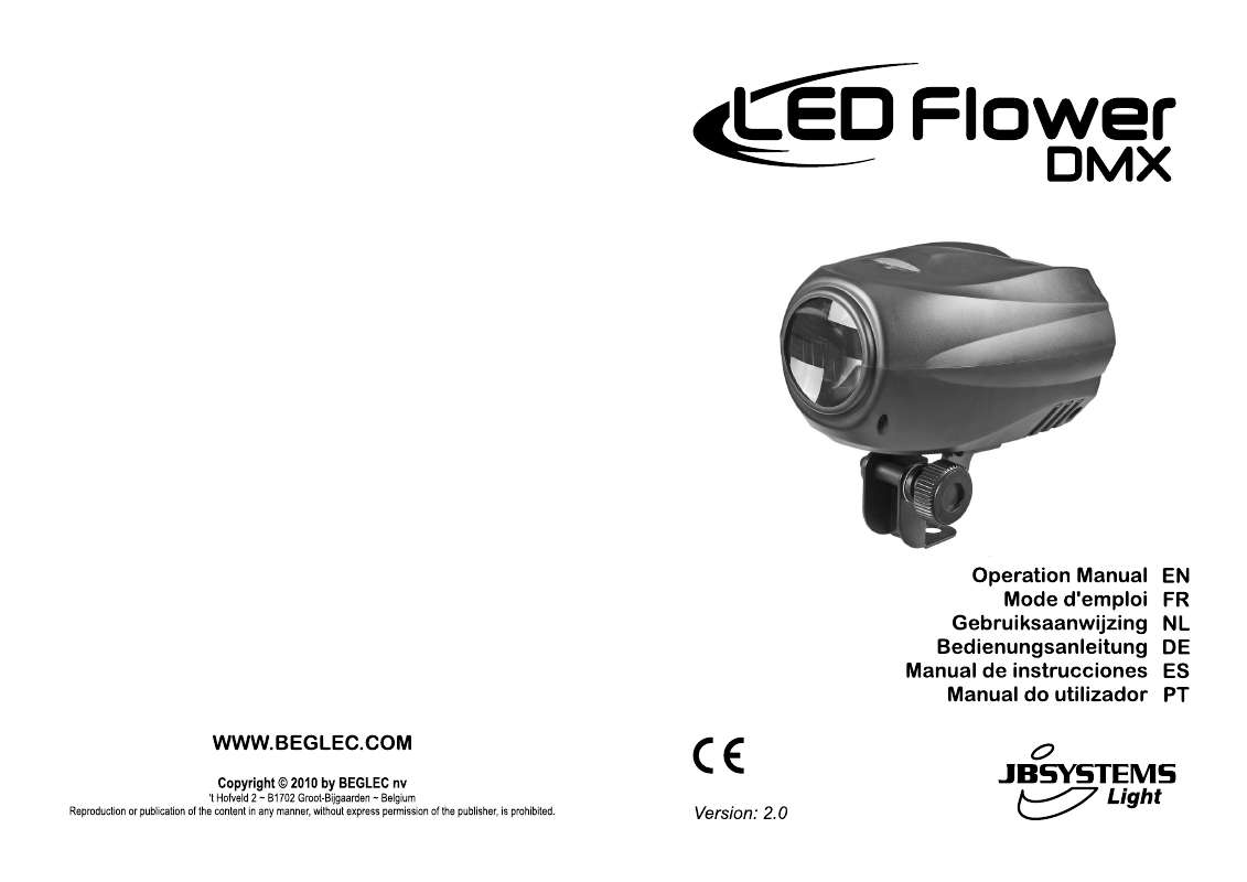 Guide utilisation  BEGLEC LED FLOWER DMX  de la marque BEGLEC
