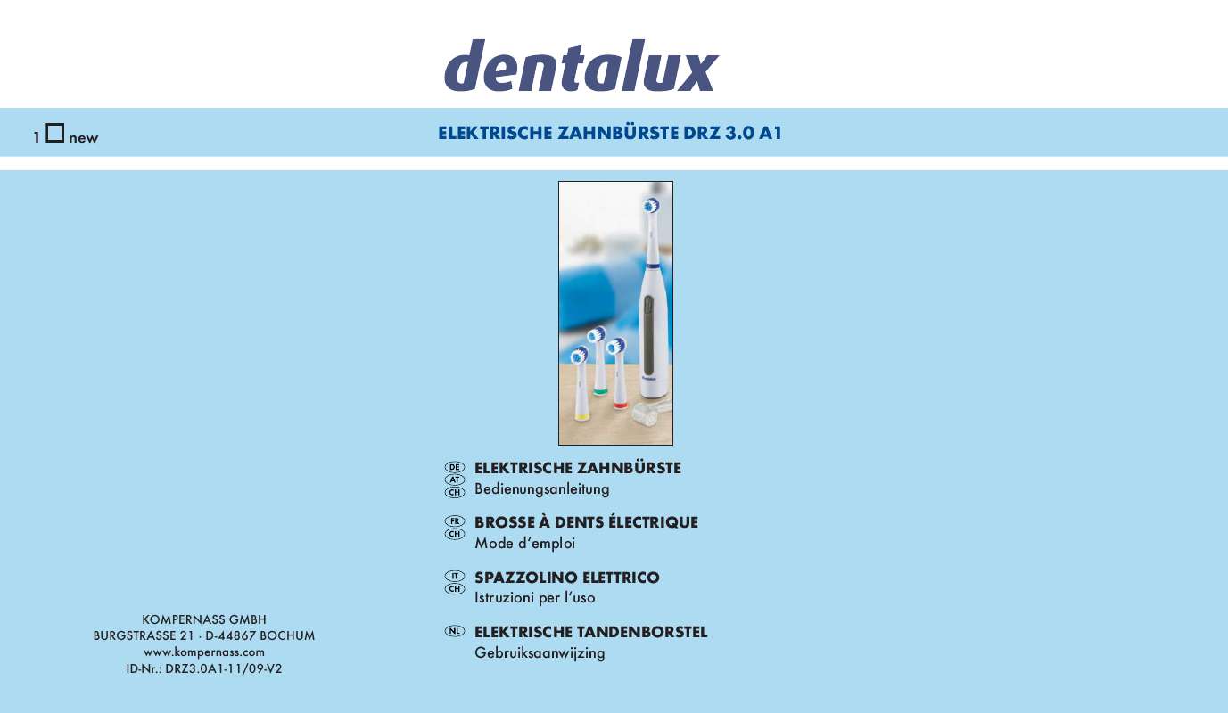 Guide utilisation  DENTALUX DRZ 3.0 A1 ELECTRIC TOOTHBRUSH  de la marque DENTALUX