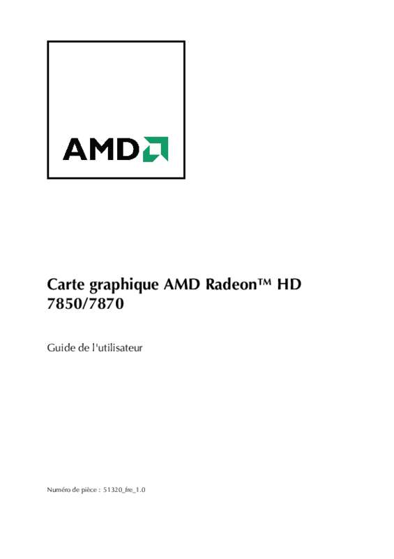 Guide utilisation SAPPHIRE RADEON HD 7850  de la marque SAPPHIRE