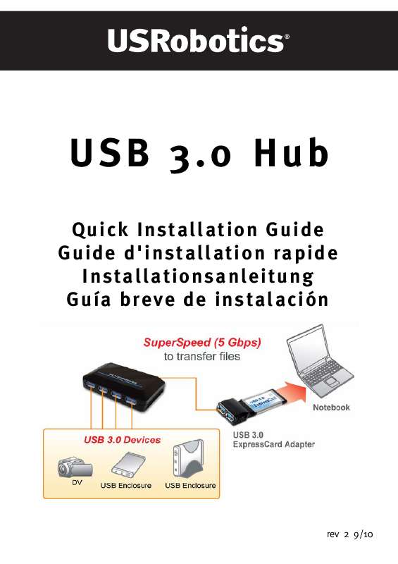 Guide utilisation  US ROBOTICS USB 3.0 HUB  de la marque US ROBOTICS