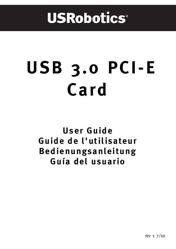 Guide utilisation  US ROBOTICS USB 3.0 PCI-E CARD  de la marque US ROBOTICS