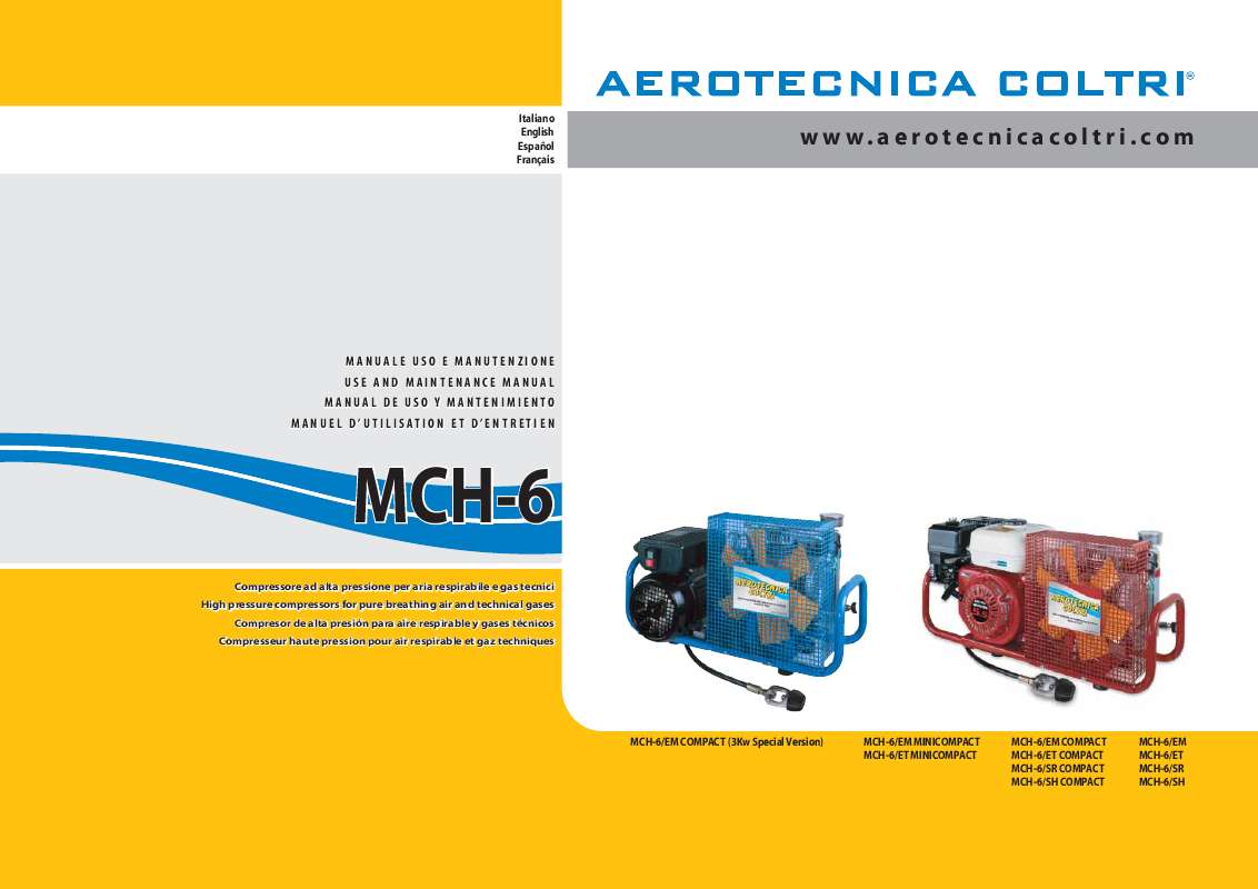 Guide utilisation  AEROTECNICA COLTRI MCH-6  de la marque AEROTECNICA COLTRI