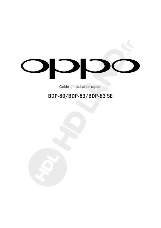 Guide utilisation OPPO BDP-83 SE  de la marque OPPO