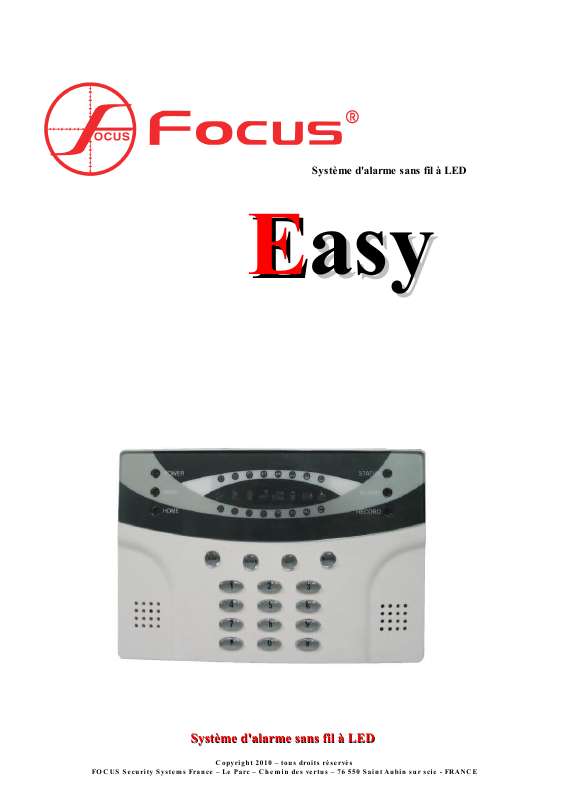 Guide utilisation  FOCUS EASY  de la marque FOCUS