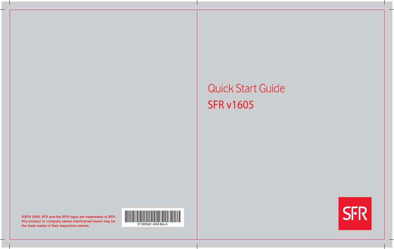 Guide utilisation SFR V1605  de la marque SFR