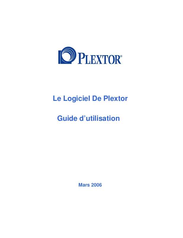 Guide utilisation PLEXTOR PX-PA15AW SOFTWARE  de la marque PLEXTOR