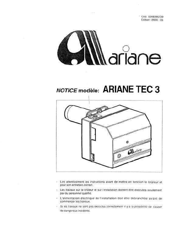 Guide utilisation  ARIANE TEC 3  de la marque ARIANE
