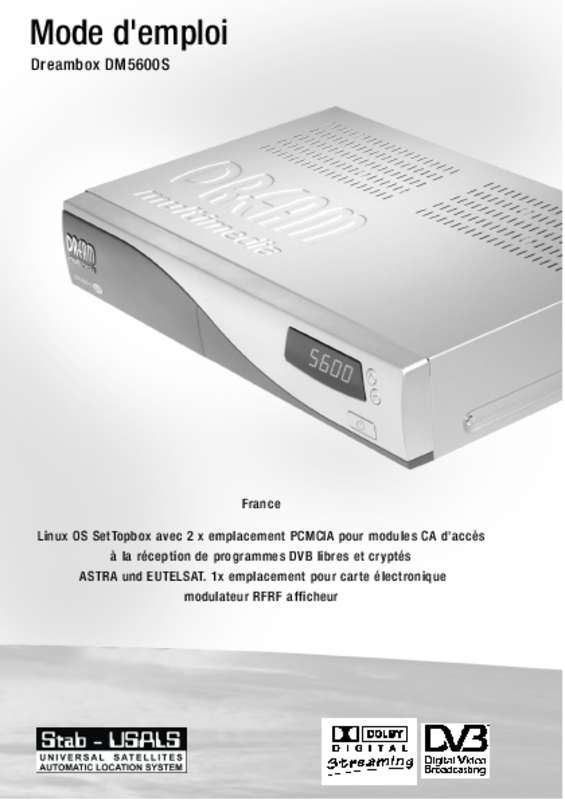 Guide utilisation  DREAMBOX DM5600S  de la marque DREAMBOX