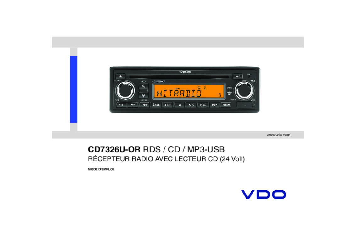 Guide utilisation VDO CD7326U-OR  de la marque VDO