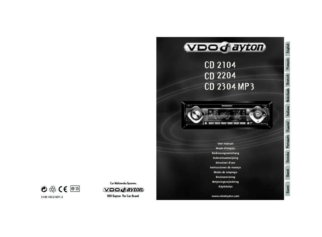 Guide utilisation VDO DAYTON CD 2304 MP3  de la marque VDO