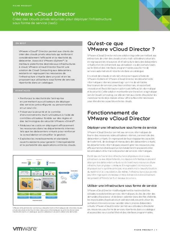 Guide utilisation  VMWARE VCLOUD DIRECTOR  de la marque VMWARE