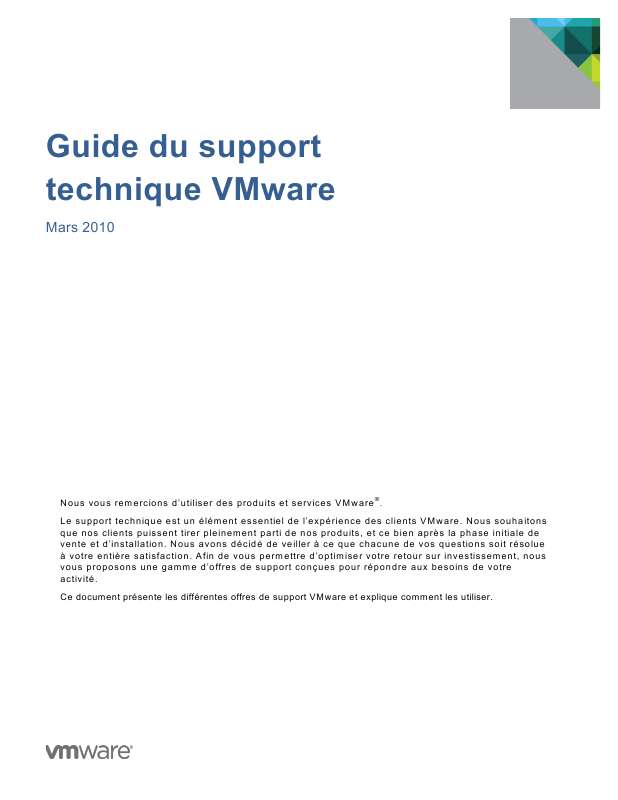Guide utilisation  VMWARE VMWARE  de la marque VMWARE