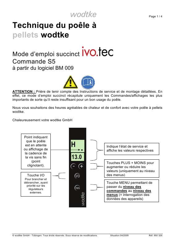 Guide utilisation  WODTKE IVO.TEC  de la marque WODTKE